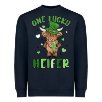 Navy one lucky heifer Heavyweight Sweatshirt - MaliasSmallBusiness