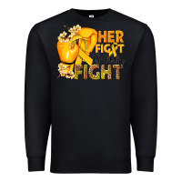 Black Her fight is our fight Childhood Cancer yellow Premium Sweatshirt - NancyCooperArtShop