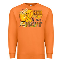 Carrot Her fight is our fight Childhood Cancer yellow Premium Sweatshirt - NancyCooperArtShop
