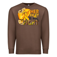 Chestnut Her fight is our fight Childhood Cancer yellow Premium Sweatshirt - NancyCooperArtShop