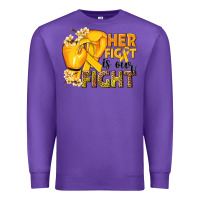 Purple Her fight is our fight Childhood Cancer yellow Premium Sweatshirt - NancyCooperArtShop