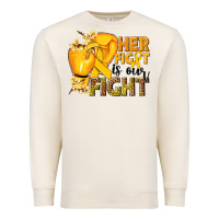 Sandshell Her fight is our fight Childhood Cancer yellow Premium Sweatshirt - NancyCooperArtShop