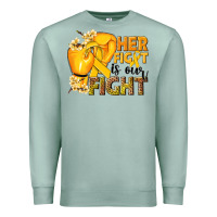 Seafoam Her fight is our fight Childhood Cancer yellow Premium Sweatshirt - NancyCooperArtShop