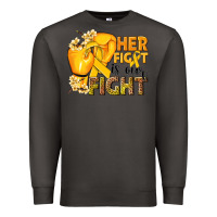 Smoke Her fight is our fight Childhood Cancer yellow Premium Sweatshirt - NancyCooperArtShop