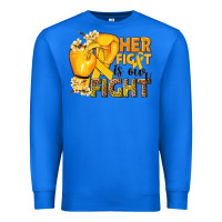 True Royal Her fight is our fight Childhood Cancer yellow Premium Sweatshirt - NancyCooperArtShop