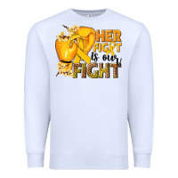 White Her fight is our fight Childhood Cancer yellow Premium Sweatshirt - NancyCooperArtShop