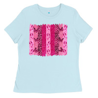 Baby Blue Breast Cancer Brushstrokes Ladies Tee - texasbilliewilder