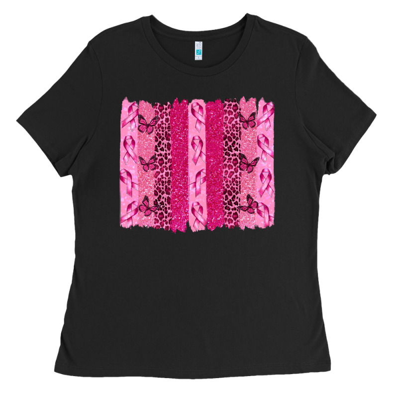 Breast Cancer Brushstrokes Ladies Tee by texasbilliewilder | Teevron