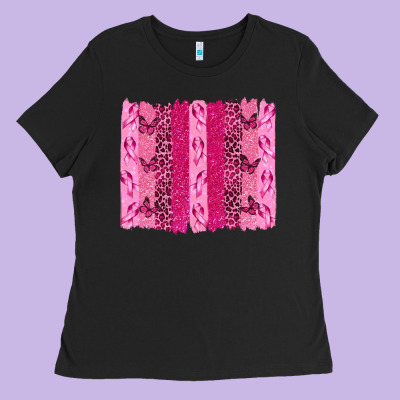 Breast Cancer Brushstrokes Ladies Tee Designed By Texasbilliewilder
