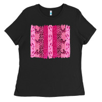 Black Breast Cancer Brushstrokes Ladies Tee - texasbilliewilder