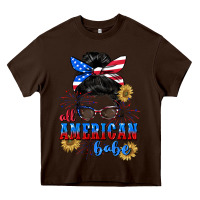 Chocolate Brown All American Babe 4th of July Heavy Core Tee - CowGirlArtShop