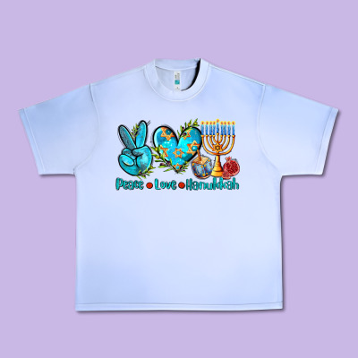 Peace Love Hanukkah Urban Heavy Tee Designed By Adodesignshop