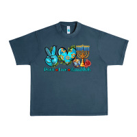 Midnight Navy peace love hanukkah Urban Heavy Tee - AdoDesignShop