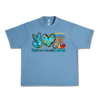 Pebble Blue peace love hanukkah Urban Heavy Tee - AdoDesignShop