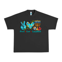 Pigment Black peace love hanukkah Urban Heavy Tee - AdoDesignShop