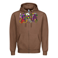 Chestnut CNA Certified Nursing Assistant Mardi Gras Zipper Hoodie - LillyAllenDesigns