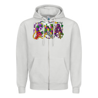 Dove Grey CNA Certified Nursing Assistant Mardi Gras Zipper Hoodie - LillyAllenDesigns