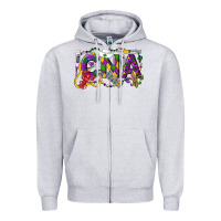 Heather Grey CNA Certified Nursing Assistant Mardi Gras Zipper Hoodie - LillyAllenDesigns
