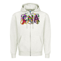 Oatmeal Heather CNA Certified Nursing Assistant Mardi Gras Zipper Hoodie - LillyAllenDesigns