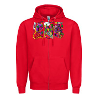 Red CNA Certified Nursing Assistant Mardi Gras Zipper Hoodie - LillyAllenDesigns