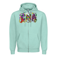 Seafoam CNA Certified Nursing Assistant Mardi Gras Zipper Hoodie - LillyAllenDesigns
