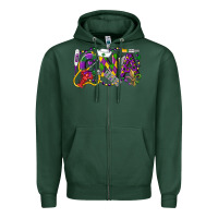 Sports Green CNA Certified Nursing Assistant Mardi Gras Zipper Hoodie - LillyAllenDesigns