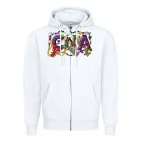 White CNA Certified Nursing Assistant Mardi Gras Zipper Hoodie - LillyAllenDesigns