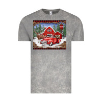 Cloud Rock Christmas farm reindeer and truck Vintage Tee - BarkalooDesign