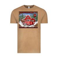Vintage Camel Christmas farm reindeer and truck Vintage Tee - BarkalooDesign