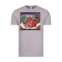Vintage Zinc Christmas farm reindeer and truck Vintage Tee - BarkalooDesign