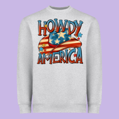 Howdy America Heavyweight Sweatshirt Designed By Maliassmallbusiness