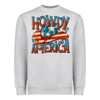 Heather Grey howdy america Heavyweight Sweatshirt - MaliasSmallBusiness