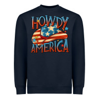 Navy howdy america Heavyweight Sweatshirt - MaliasSmallBusiness