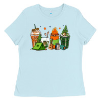 Baby Blue camping coffee cups Ladies Tee - Zillion Design Studio