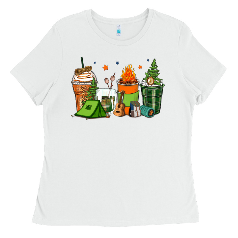Camping Coffee Cups Ladies Tee by Zillion Design Studio | Teevron