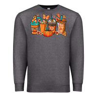 Charcoal Heather Kidney Cancer coffee cups orange ribbon Premium Sweatshirt - NancyCooperArtShop