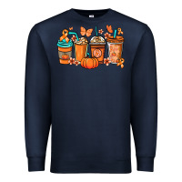 Navy Kidney Cancer coffee cups orange ribbon Premium Sweatshirt - NancyCooperArtShop
