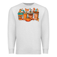 Oatmeal Heather Kidney Cancer coffee cups orange ribbon Premium Sweatshirt - NancyCooperArtShop
