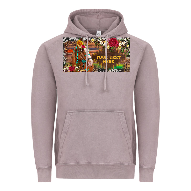 (preview)western Turquoise Gemstone Horse Cowhide Leopard Floral Backg Vintage Hoodie by Artiststas | Teevron