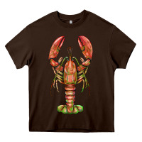 Chocolate Brown lobster Heavy Core Tee - BarkalooDesign