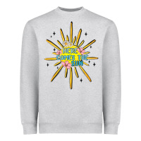 Heather Grey here comes the sun Heavyweight Sweatshirt - MaliasSmallBusiness