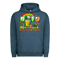 Pigment Midnight Navy St. Patrick's wine glasses Urban Hoodie - OliviaCreatesArt