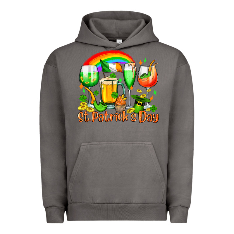 St. Patrick's Wine Glasses Urban Hoodie by OliviaCreatesArt | Teevron