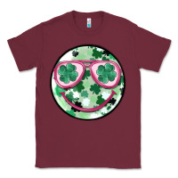 Burgundy st patrick's smiley Classic Tee - MaliasSmallBusiness