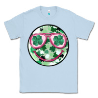 Dusty Blue st patrick's smiley Classic Tee - MaliasSmallBusiness