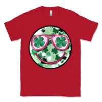 Red st patrick's smiley Classic Tee - MaliasSmallBusiness