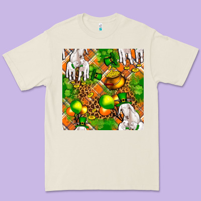St Patricks  Goat Family With Balloons Seamless Premium Tee Designed By Fadigitalartstudio