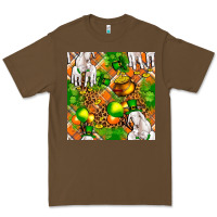 Cacao St patricks  goat family with balloons seamless Premium Tee - FaDigitalArtStudio