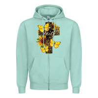 Seafoam Western Faith Zipper Hoodie - LillyAllenDesigns