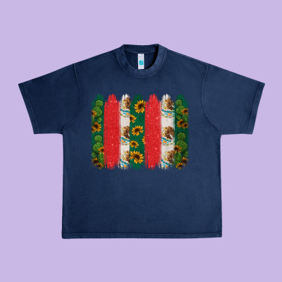 Mexican Flag Brushstroke Urban Heavy Tee Designed By Jasminsmagicworld